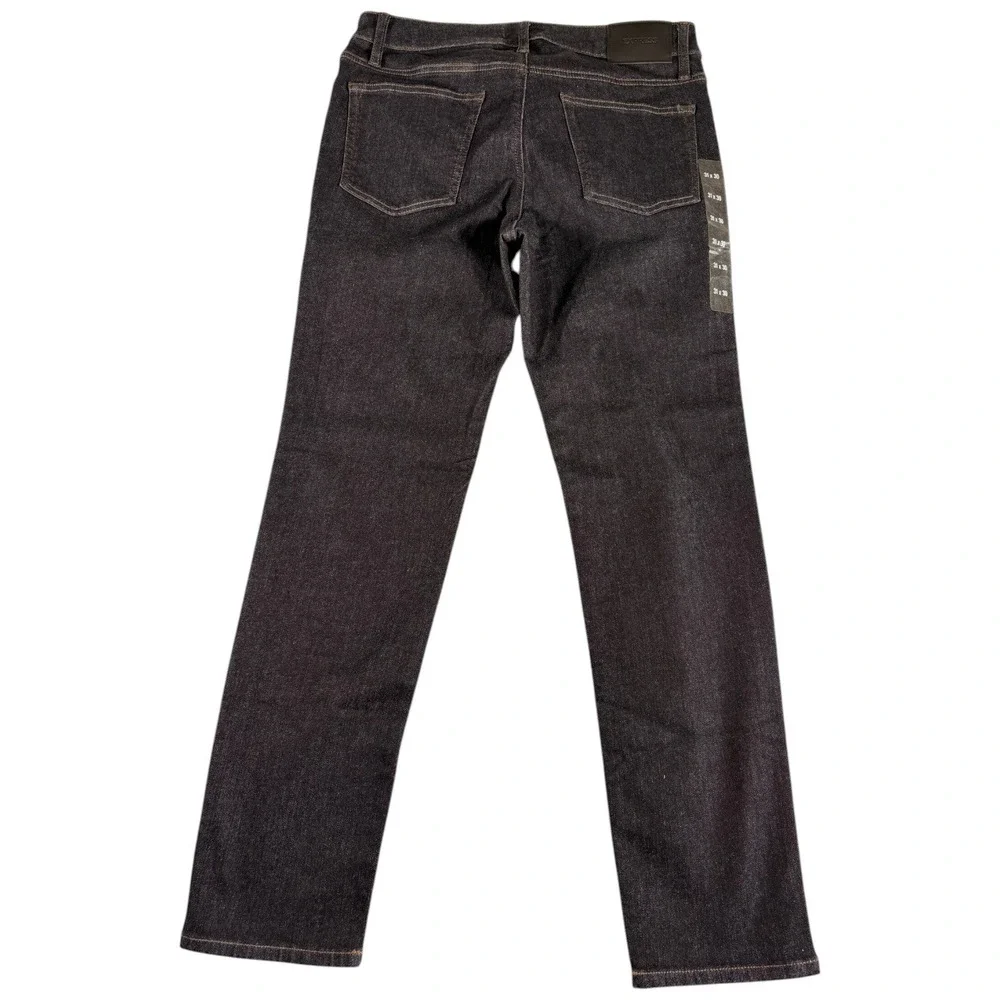 Express Jeans Mens 31x30 Black Denim Dark Wash Hyper Stretch Slim Straight Leg